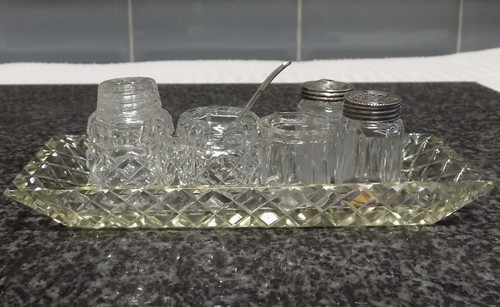 Glass mini condiment set with - mini,