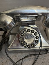 Retro Next Classic Shiny Silver Phone Push Button Telephone Working