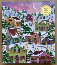 Galison Snowcap Village by Joy Laforme 1000 piece foil puzzle, complete