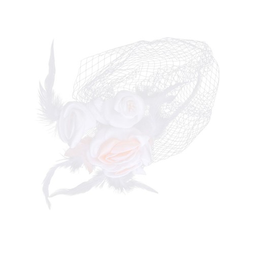 Wedding flower short mesh veil - short,