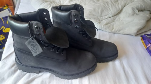 Black leather timberland mens - leather,