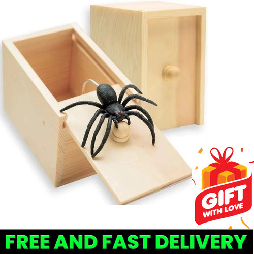 Spider box prank wooden - a,