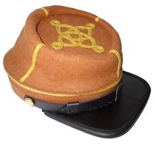 American Civil War Confederate Captains Butternut Wool Kepi Hat Xlarge 60/61cms