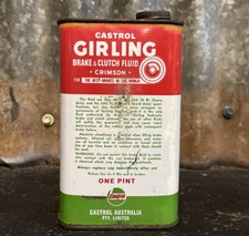 Castrol ‘ L Logo’ Girling Brake and Clutch Fluid 1 Pint Vintage Oil Tin