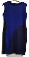 Blue Patterned Stretchy Bodycon Dress Size M/L