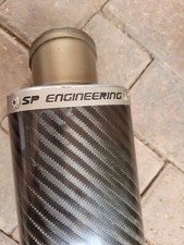 Motorcycle Exhaust Carbon Fibre End Can & ZX10 Gen 5 Link Pipe SP Engineering