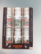 Vintage CER-VE 1970's Italian Milk Glass Spice Jars Retro Kitchen.BOXED UNUSED.