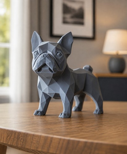 French bulldog statue low - statue,