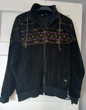 Vintage PUMA 80s 90s Made In Denmark Velour Geometric Aztec Track Top Jacket M