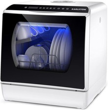 Karlxtom Mini Table Top Dishwasher with Touch Control 6 Programs Auto-drying