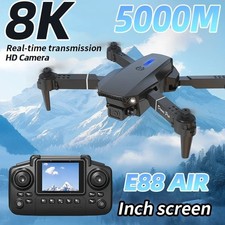 4K Drone with HD Dual Camera Drones WiFi FPV Foldable RC Quadcopter 3 Batteries