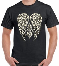 Skull T-Shirt Motorbike Motorcycle Bike Biker Tattoo Ink Angel Wings Mens Tee