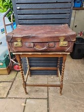 vintage brown leather suitcase