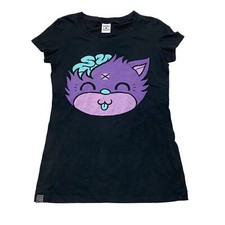 Drop Dead Zombie Kitten Cat Fitted T Shirt Women's Small Emo Goth Whimsygoth