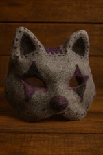 Handmade Felt Cat Mask Grey &
