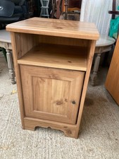 Vintage Brown Wood Effect Bedside Cabinet with Cupboard Door