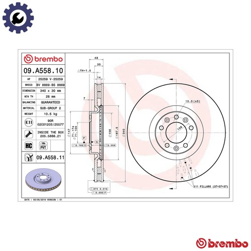 Brake disc a558 - 2x,