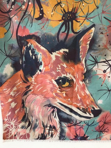 Powder luxurious fox print - powder,