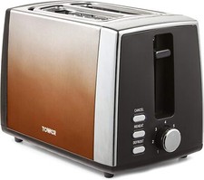 Tower Infinity Ombre 2 Slice Toaster 900W, 7 BROWNING SETTINGS Copper -T20038COP