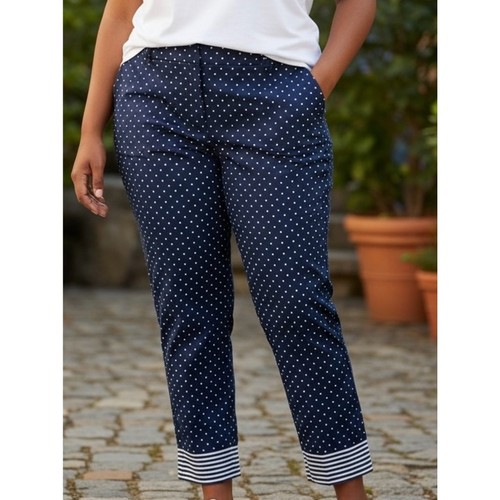 Boden navy polka dot cropped - navy,