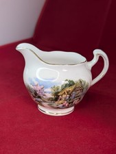 Vintage Royal Vale Bone China Cream Jug in Country Cottage Design