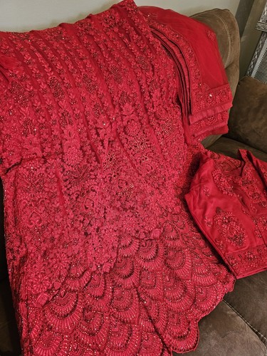 Red party lehenga - party, choli