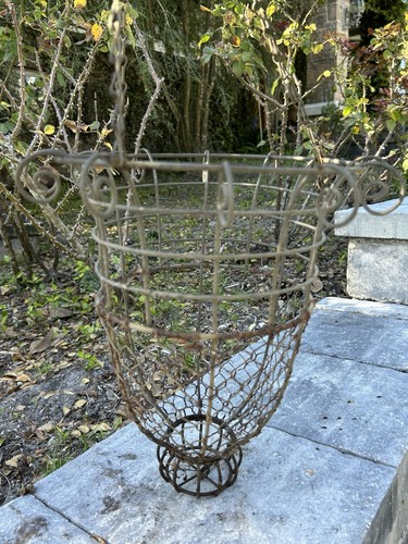 Antique wire basket hanging - antique,