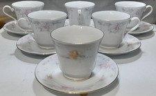 Set Of 6 Crescent Jie Pai China Cups & Saucers. UK ONLY. Free Postage.