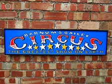 BARNUM "CIRCUS" TRADITIONAL VINTAGE STYLE SIGN. Hand Made & Painted, Carved