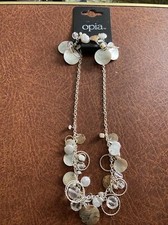 Opia Shell and metal Rings Matching Necklace and Earrings set