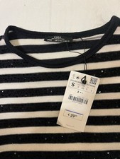 BNWT Zara Black White Sequins