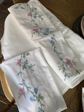 Laura Ashley Vintage Embroidered Single Flat Sheet And Oxford Pillowcase