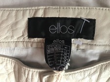 Ellos cream soft real leather biker skinny trousers UK 12