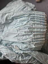 Vintage Pair Blue Gingham Curtains