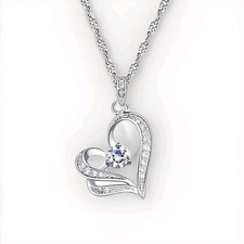 Double heart crystal necklace - double,