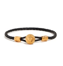 Versace Black Braided Leather