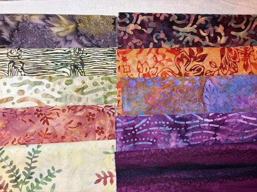 Batik cotton fabric lot - cotton,