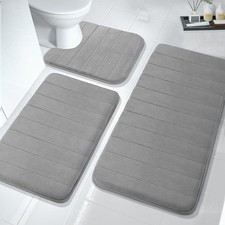 3 PIECE CORAL FLEECE BATH MAT