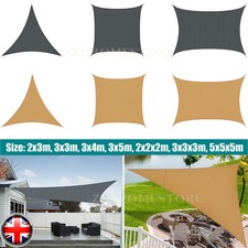 HEAVY DUTY SUN SHADE SAIL GARDEN PATIO AWNING CANOPY 98% UV BLOCK WATERPROOF UK