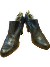 Women's CLARKS Active Air Black Leather Block Heel Ankle Boots Size UK 5.5 PPWH