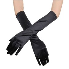Wedding Gloves Wrist Stretch Satin Finger Long Gloves Prom Costume Accessories