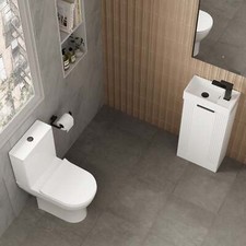 Deco 400mm Cloakroom Bathroom Suites Close Couple Toilet White & Black Finishing