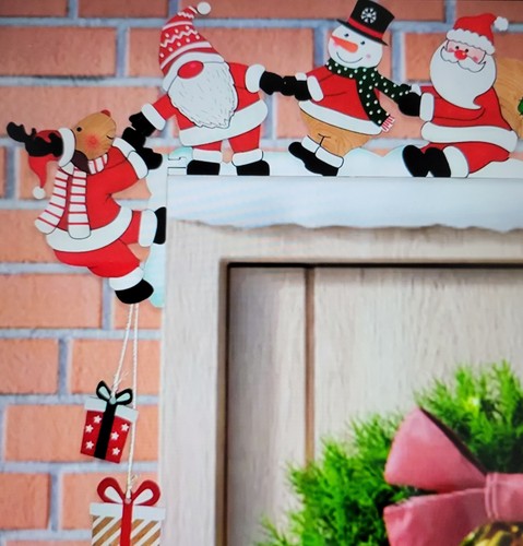 1pc wooden santa claus door - 1pc,