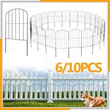 6/10X Rustproof Metal Garden Fencing Panel Animal Barrier Edge Wire Border Black