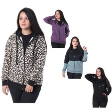 Ladies Plain Zip Up Hoodie