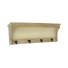 Wooden Wall Shelf With Rattan