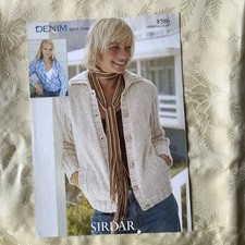 Sirdar Denim Sport knitting pattern 8586. Cardigan, Aran 24-42" Original