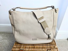 OSPREY LONDON “By Graeme Ellisdon” Perforated Leather Hobo Bag – Stone / Taupe