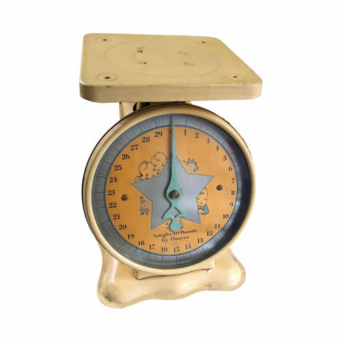 Vintage metal baby scale 30lb - scale,