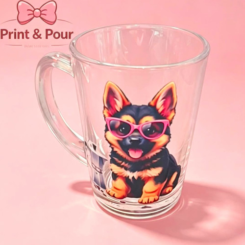 Print pour glass - print, coffee